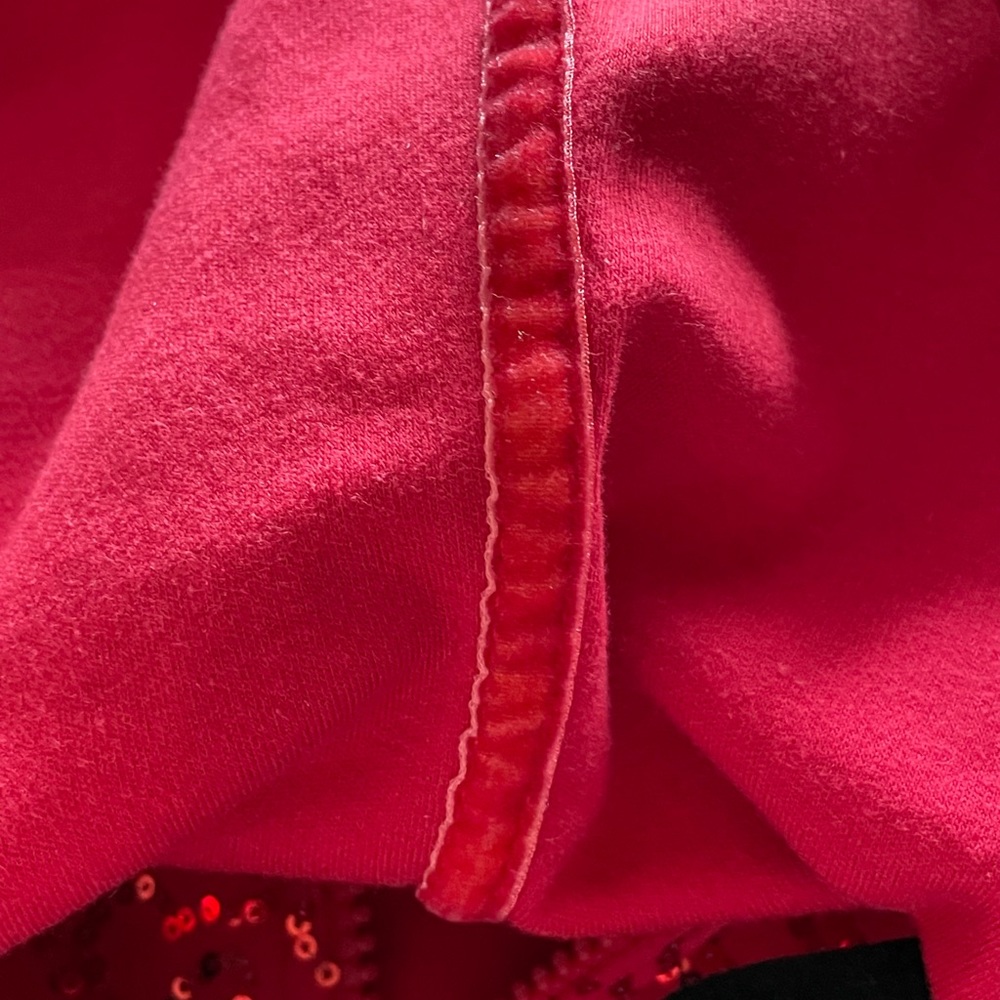 Red Sequin Medium Quacker Factory Zip Up Jacket - image 8